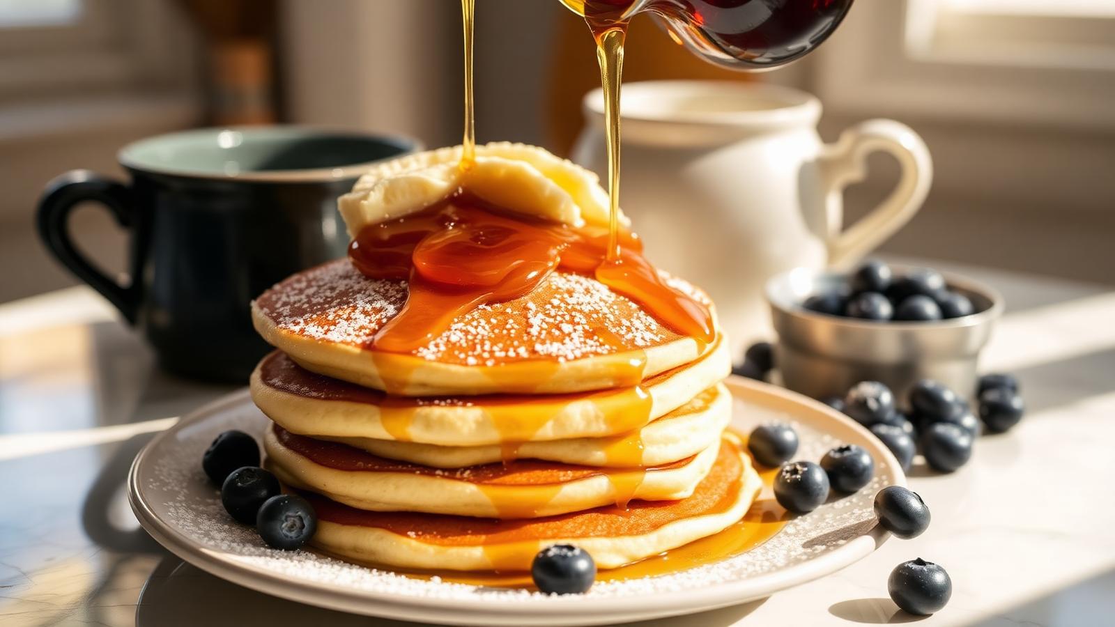 Ricotta pancakes & blueberries